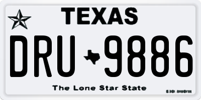 TX license plate DRU9886