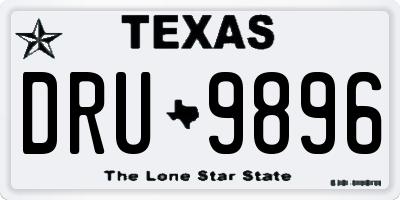 TX license plate DRU9896