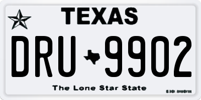TX license plate DRU9902