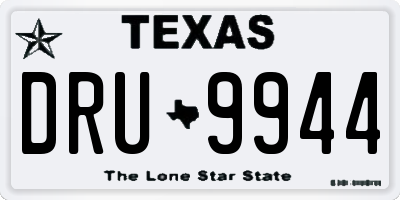 TX license plate DRU9944