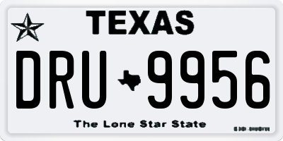 TX license plate DRU9956
