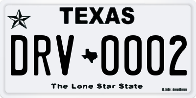 TX license plate DRV0002