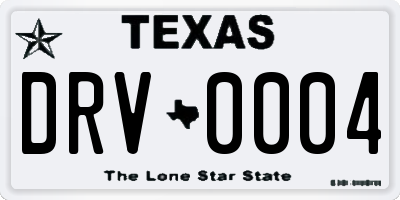 TX license plate DRV0004