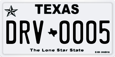 TX license plate DRV0005