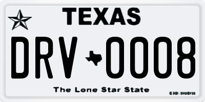 TX license plate DRV0008