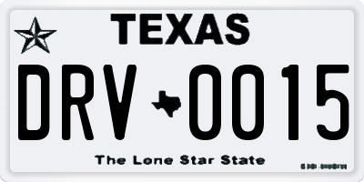 TX license plate DRV0015