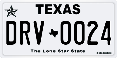 TX license plate DRV0024