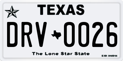 TX license plate DRV0026