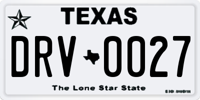 TX license plate DRV0027