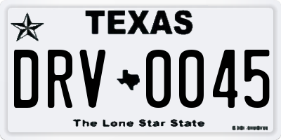 TX license plate DRV0045