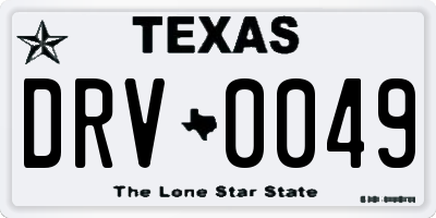 TX license plate DRV0049