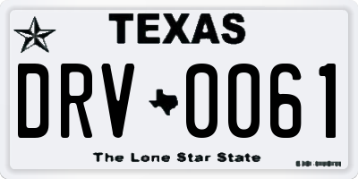 TX license plate DRV0061