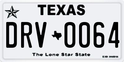 TX license plate DRV0064