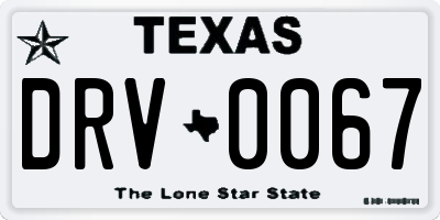 TX license plate DRV0067