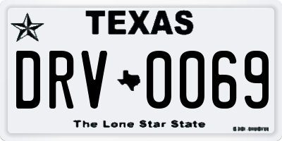 TX license plate DRV0069