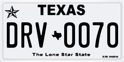 TX license plate DRV0070