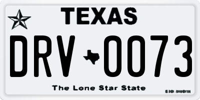 TX license plate DRV0073