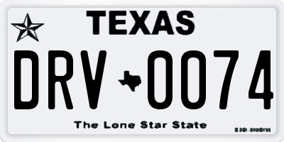 TX license plate DRV0074