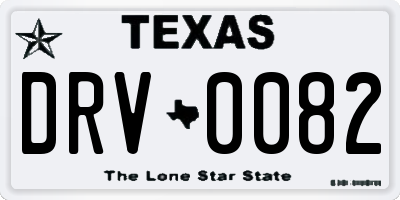 TX license plate DRV0082