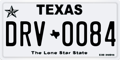 TX license plate DRV0084