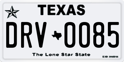 TX license plate DRV0085