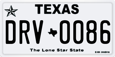 TX license plate DRV0086