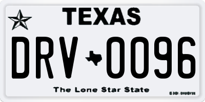 TX license plate DRV0096