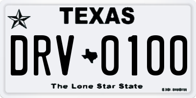 TX license plate DRV0100