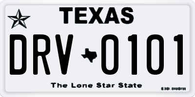 TX license plate DRV0101