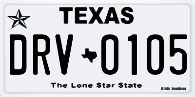 TX license plate DRV0105