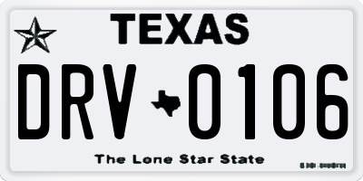 TX license plate DRV0106