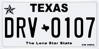 TX license plate DRV0107
