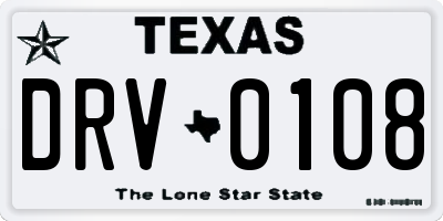 TX license plate DRV0108