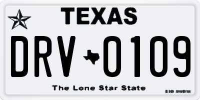 TX license plate DRV0109