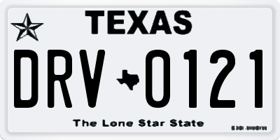 TX license plate DRV0121