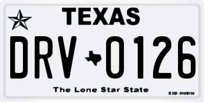 TX license plate DRV0126