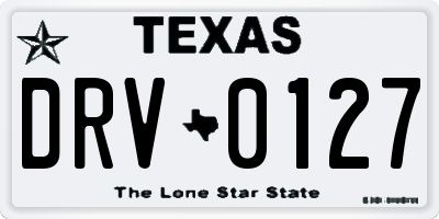 TX license plate DRV0127