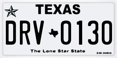 TX license plate DRV0130