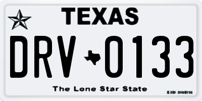 TX license plate DRV0133