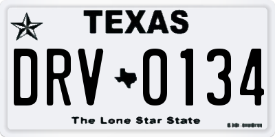 TX license plate DRV0134