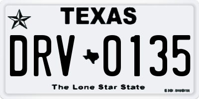 TX license plate DRV0135