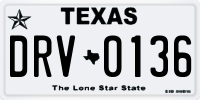 TX license plate DRV0136