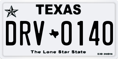 TX license plate DRV0140