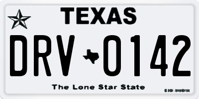 TX license plate DRV0142