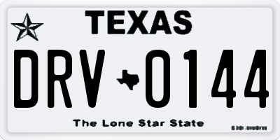 TX license plate DRV0144