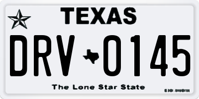 TX license plate DRV0145