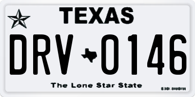 TX license plate DRV0146