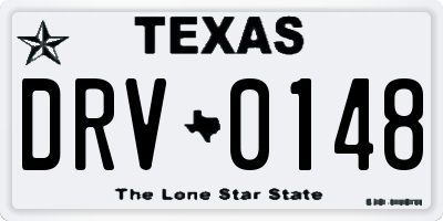 TX license plate DRV0148