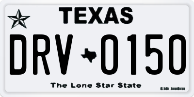 TX license plate DRV0150