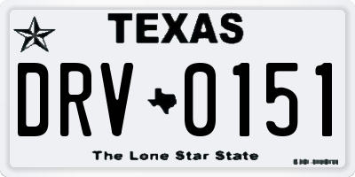 TX license plate DRV0151